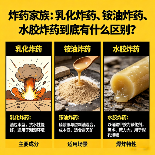 余杭炸药家族：乳化炸药、铵油炸药、水胶炸药到底有什么区别？